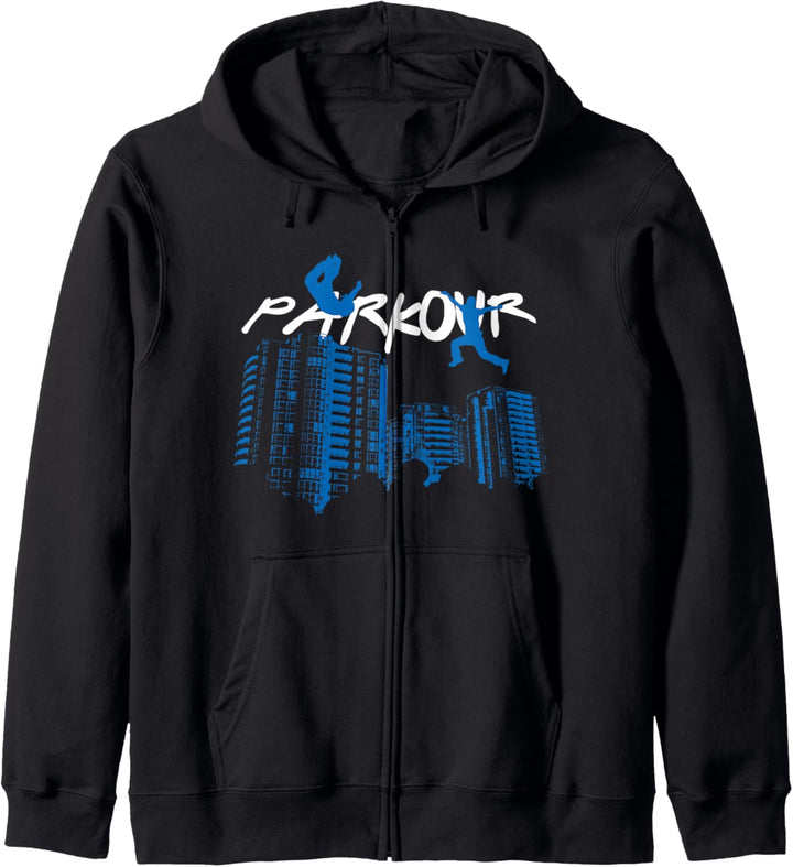 Parkour Lustig Retro Witzig Herren Damen Kinder Kapuzenjacke