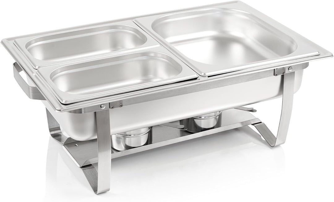 Mahlzeit Chafing Dish | Edelstahl Warmhaltebehälter | Speisenwärmer | Wärmebehälter | Rechaud für Ca