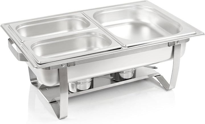 Mahlzeit Chafing Dish | Edelstahl Warmhaltebehälter | Speisenwärmer | Wärmebehälter | Rechaud für Ca