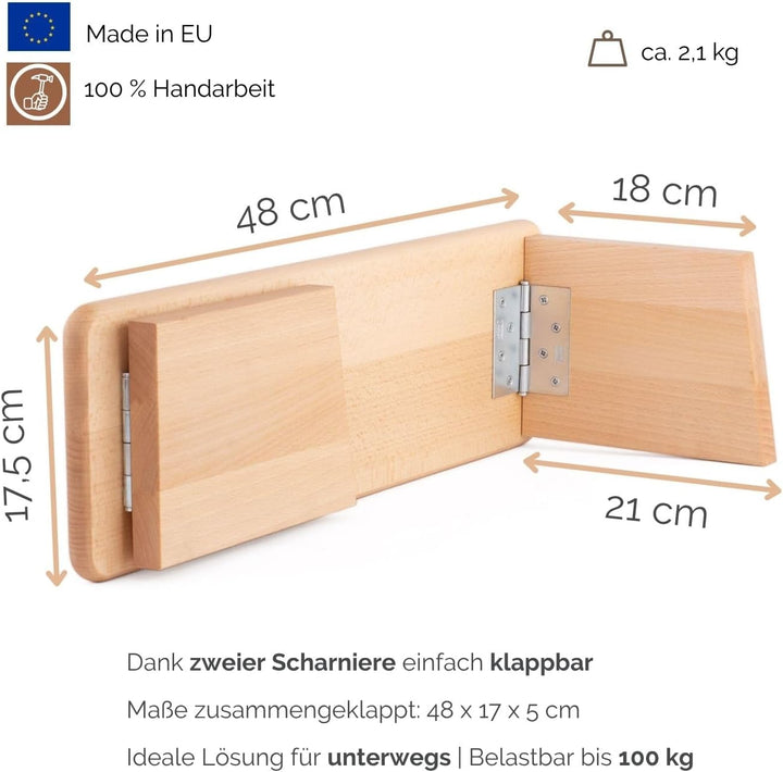 Bodhi Meditationsbank aus Holz (Buche) | Yoga Hocker aus Holz | Kniesitz Medibank für eine Tiefe Med