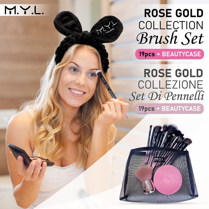 M.Y.L. Kosmetikpinsel Set| Haarband, Blender, Reiniger, Reiseetui, Pinsel | Make up Pinselset KIT 1,