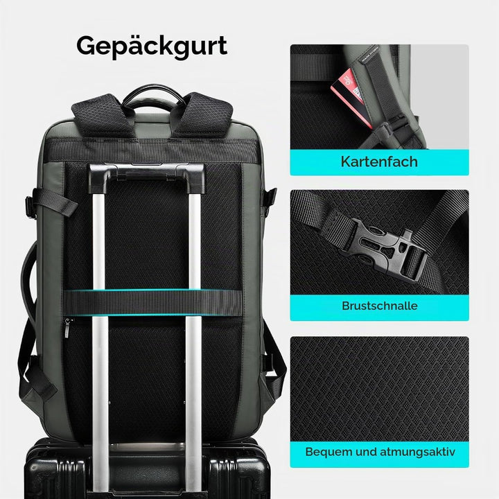 MARK RYDEN 30-45L Geschäftsreiserucksack, Erweiterte Umhängetasche, multifunktionaler Nass- und Troc