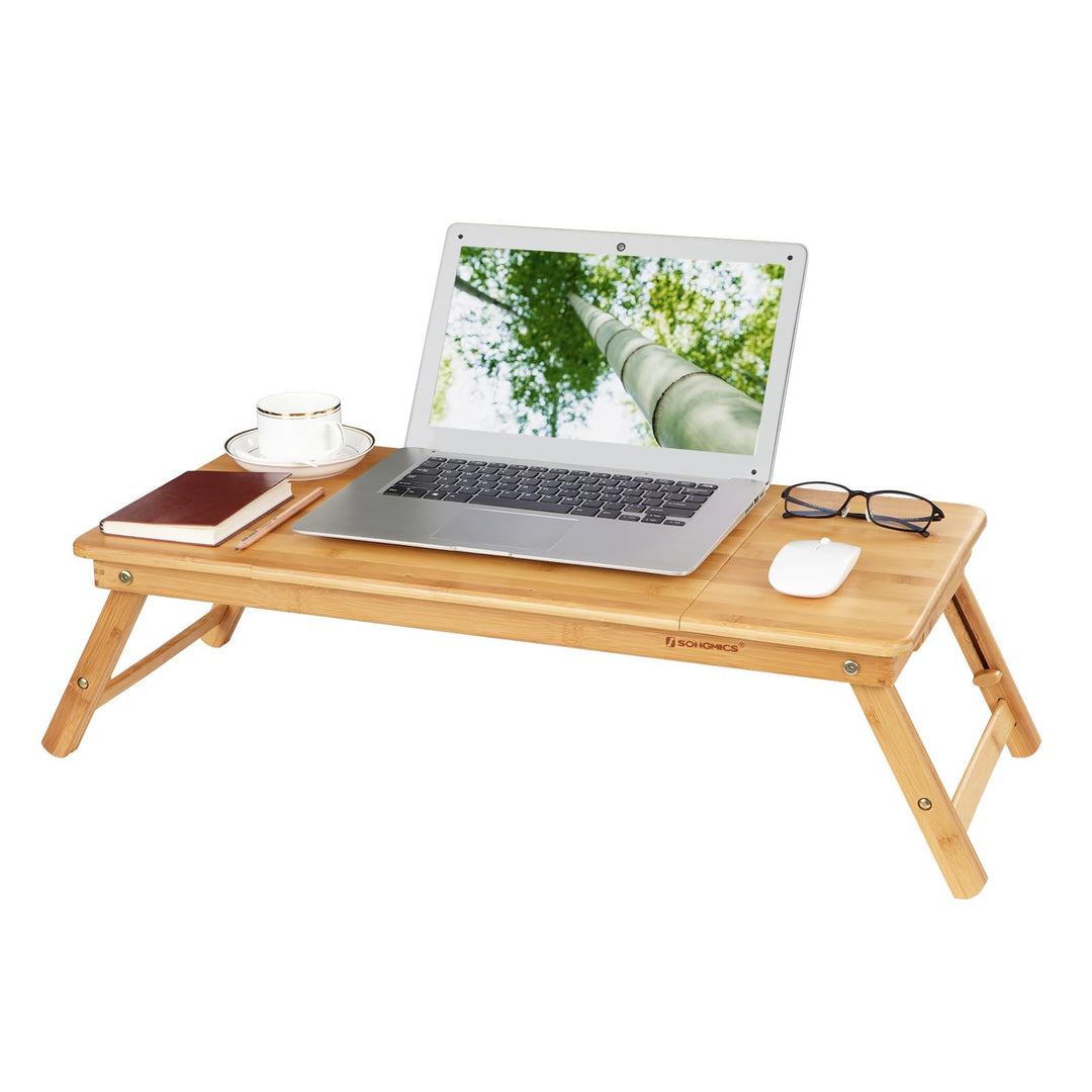 SONGMICS Laptoptisch, klappbarer und höhenverstellbarer Notebooktisch, mit Lüftungslöchern, für Link