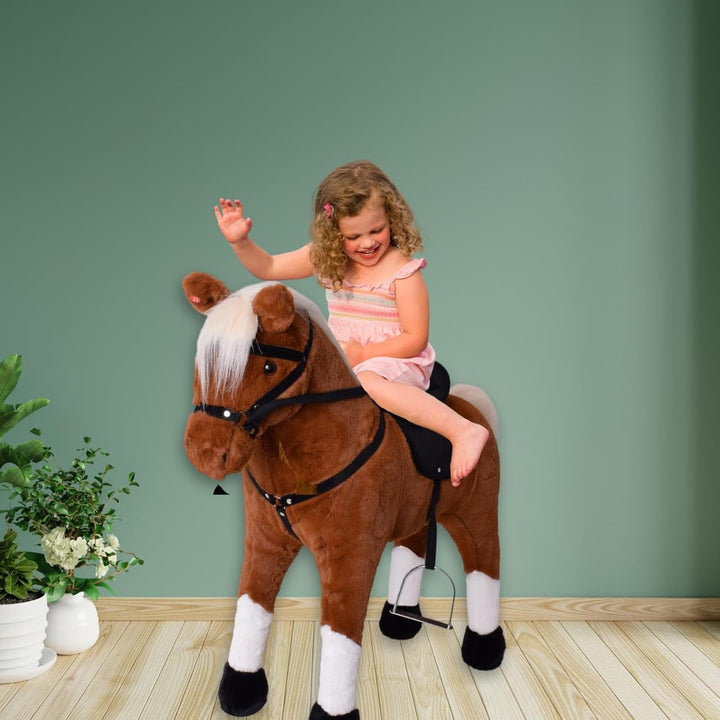 TE-Trend Pferd, 70 cm – Das perfekte Reitpferd für Kinder mit Sattel, Zaumzeug und Steigbügeln. EIN