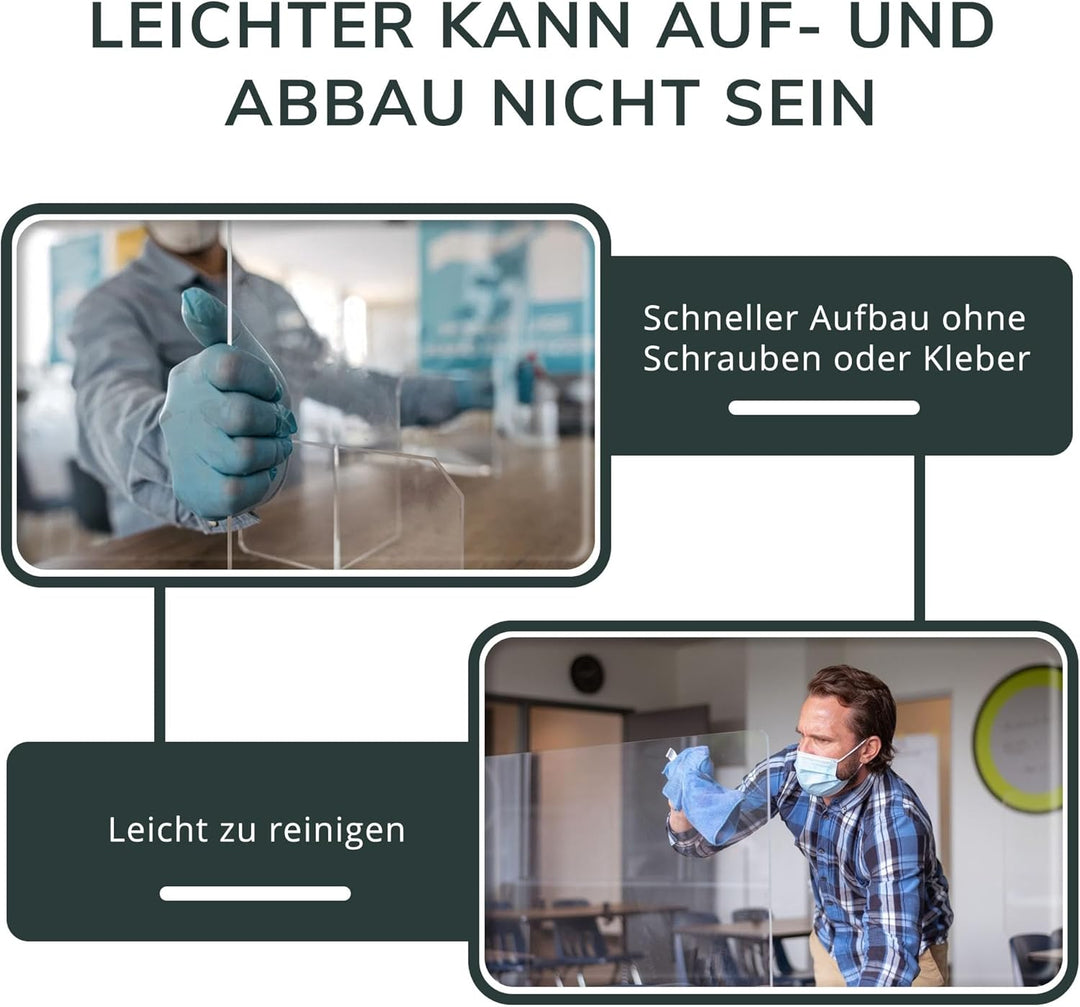 Trofecto Spuckschutz Vitrine aus Plexiglas ähnlichem PETG als Thekenaufsatz - Acrylglas Vitrine - Ty