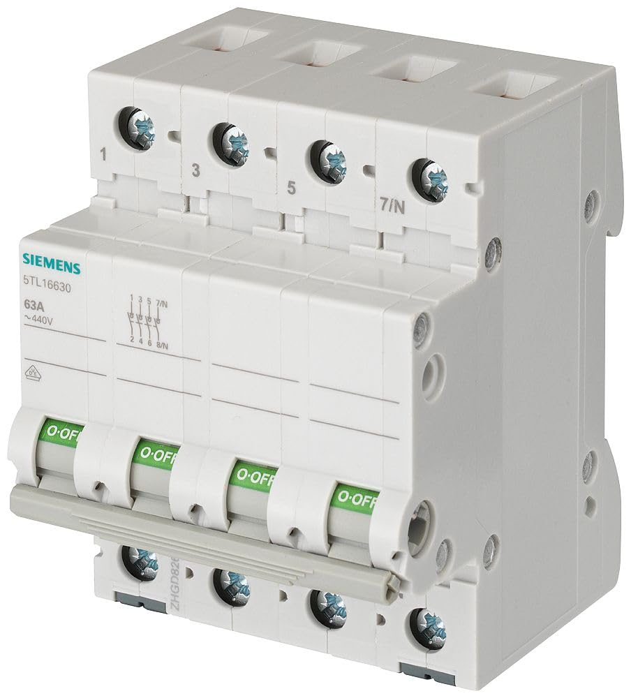 Siemens SENTRON Schalter 70 mm 400 V 4 Module 35 mm2 3-polig + neutral 32 A