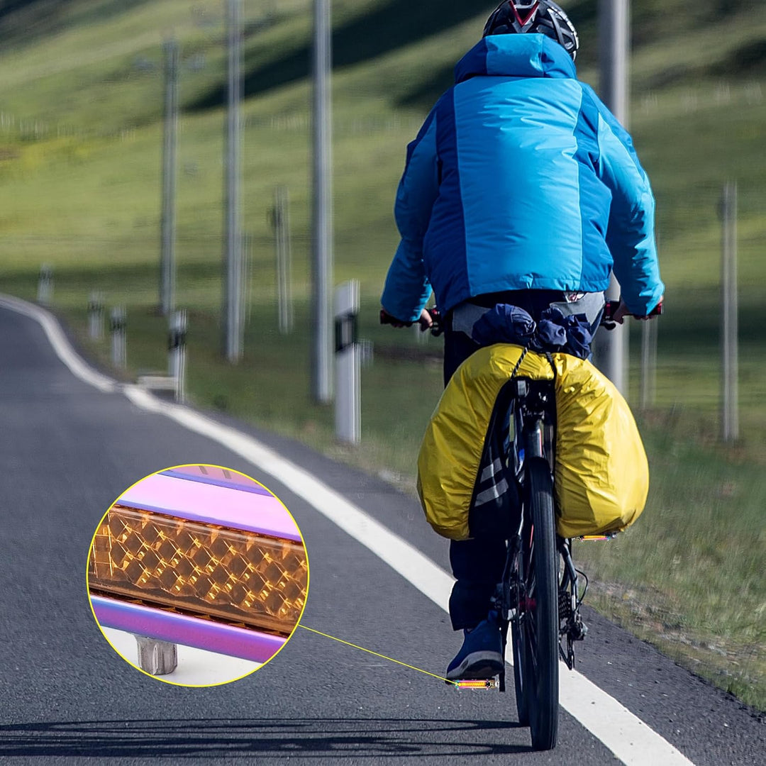 CXWXC Fahrradpedale mit Reflektoren 9/16 Zoll CNC Aluminium MTB Pedale Leichtgewichts, Antirutsch fü