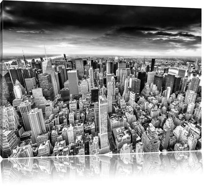 Pixxprint Monocrome, Skyline New York - Blick vom Dach des Empire State Building, Format: 100x70 auf
