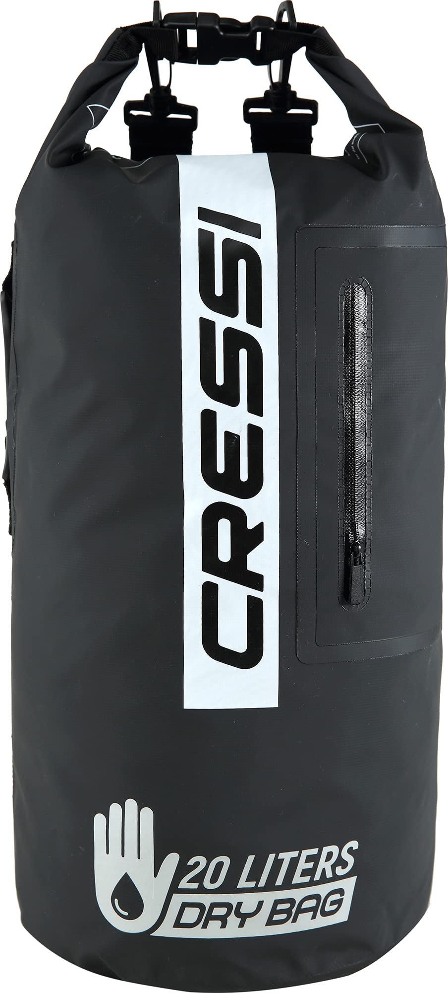 Cressi Unisex – Erwachsene Dry Bag Premium 20LT 20 L Schwarz/Schwarz/Bicolor, 20 L Schwarz/Schwarz/B