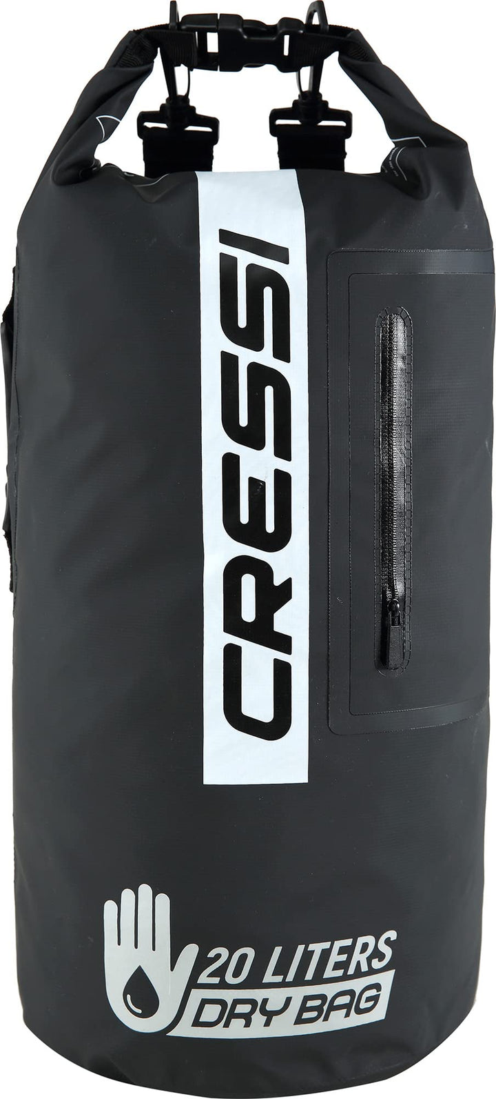 Cressi Unisex – Erwachsene Dry Bag Premium 20LT 20 L Schwarz/Schwarz/Bicolor, 20 L Schwarz/Schwarz/B