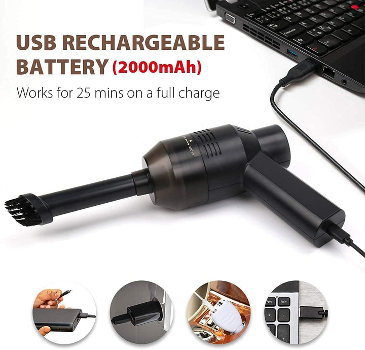 Kabelloser Mini-Computer-Staubsauger, tragbar, wiederaufladbar, Auto-Staubsauger-Set – Reinigung von