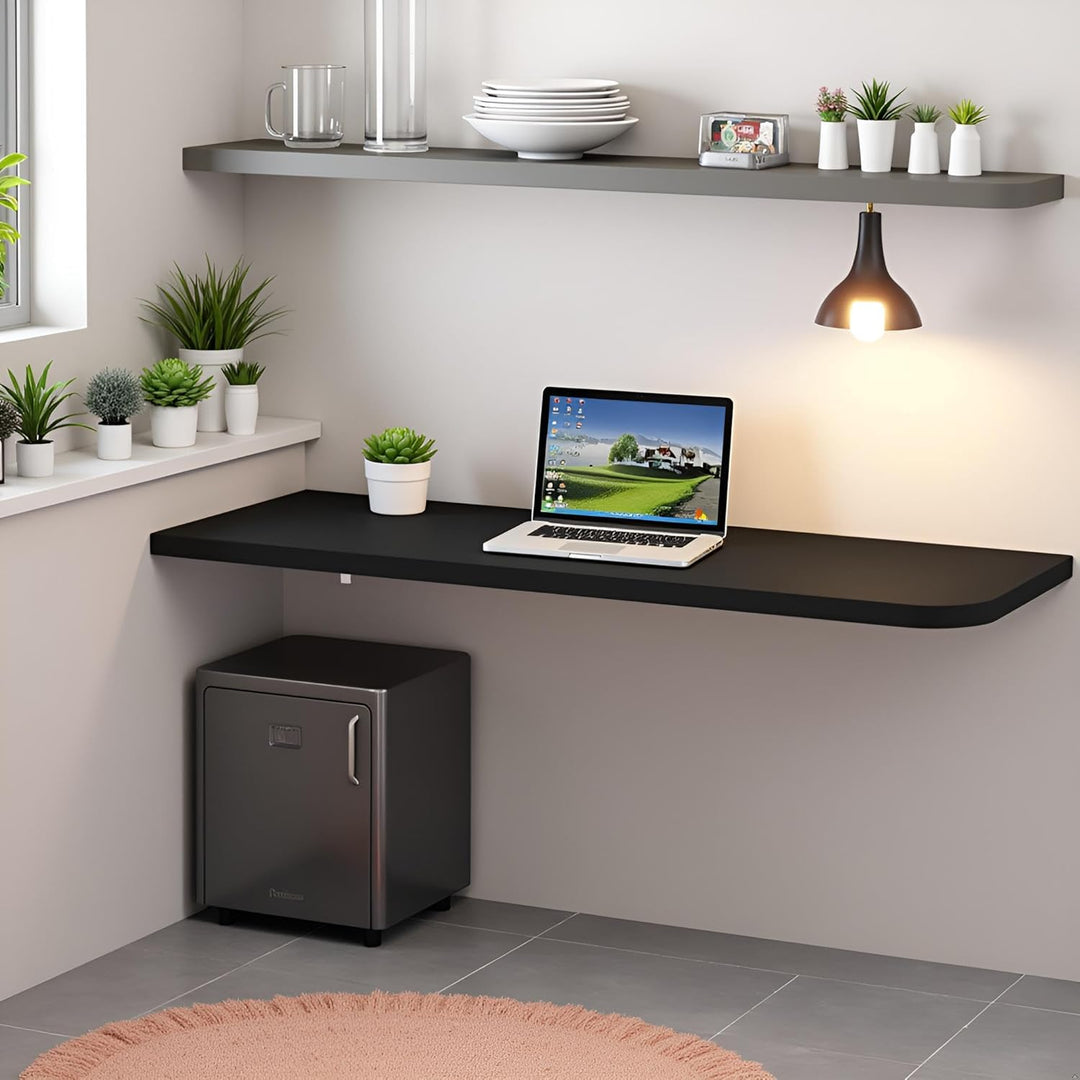MENGDA Wandklapptisch, 80x50cm, Weiss, Minimalistischer Schreibtisch für Küche und Büro, Klappbar, M