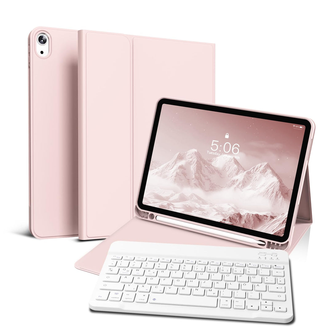 Hülle mit Tastatur für iPad Air 11 Zoll 2025 2024 (M3/M2), iPad Air 5 4 2022/2020 10,9 Zoll, Soft TP