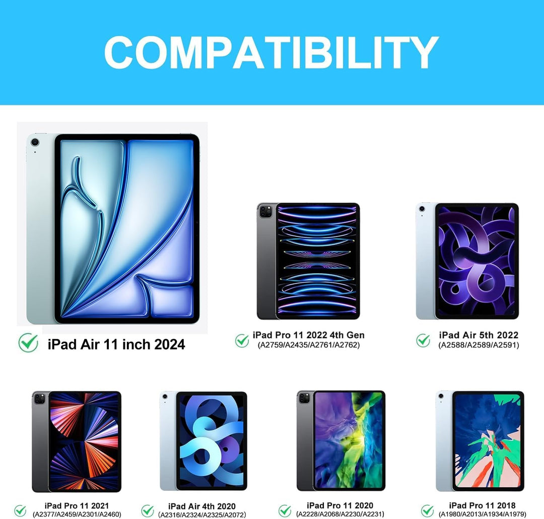 FOGARI Tastatur Hülle für iPad Air 6 11 Zoll (M2 2024) | iPad Pro 11 2022-2018 Tastatur für iPad Air