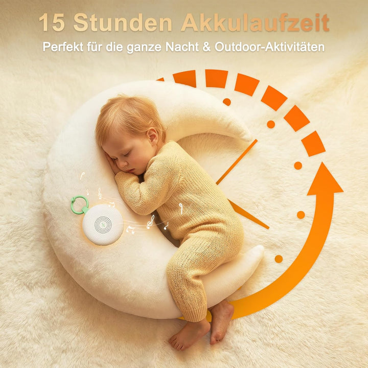 White Noise Machine Baby mit Nachtlicht, einschlafmusik mit 30 Sounds, Weisses Rauschen Gerät für Ne