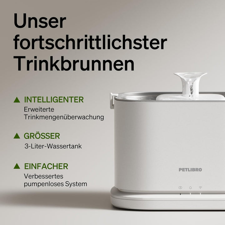 PETLIBRO Verbesserter Katzenbrunnen, Dockstream 2 Smart App-Überwachungs Trinkbrunnen für Katze, 3L