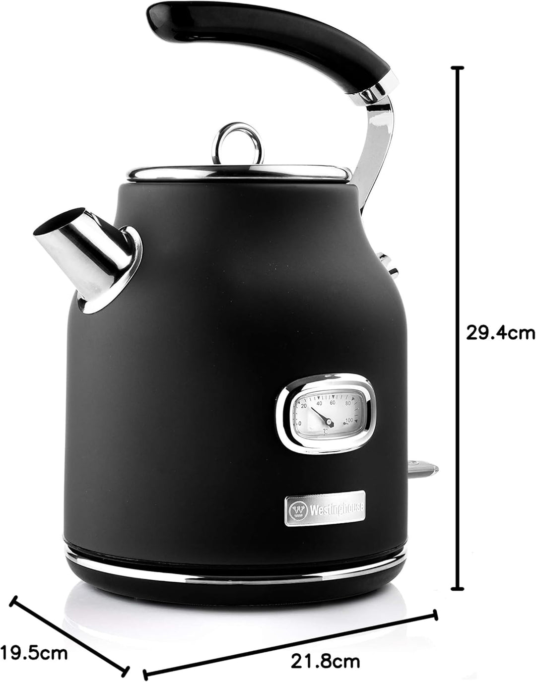 Westinghouse Retro-Wasserkocher, 1,7 L, elektrischer Wasserkocher, BPA-frei, mit Kalkfilter, 2200 W,