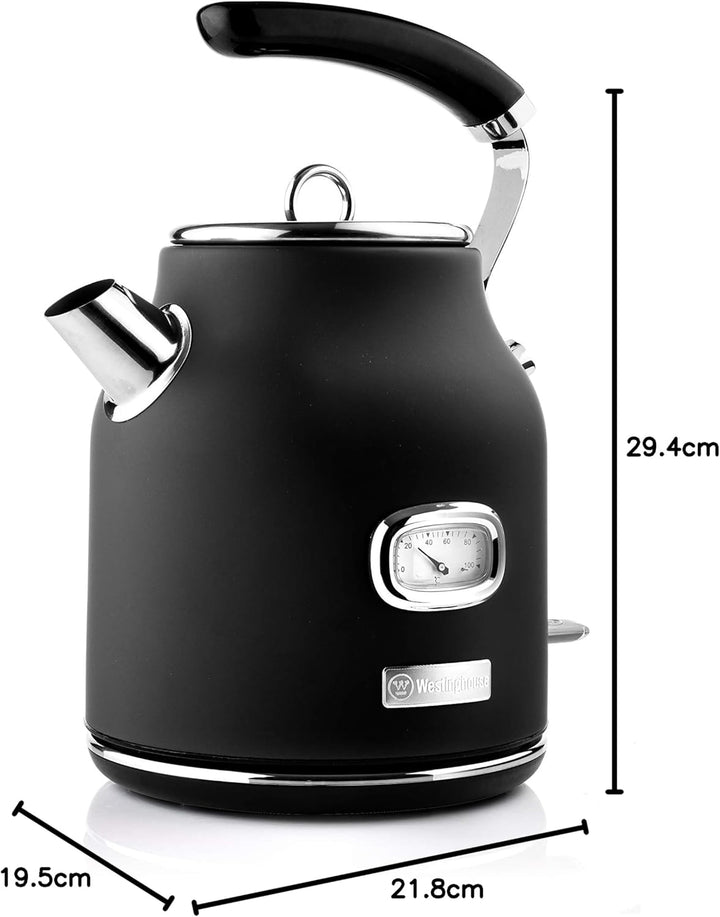Westinghouse Retro-Wasserkocher, 1,7 L, elektrischer Wasserkocher, BPA-frei, mit Kalkfilter, 2200 W,