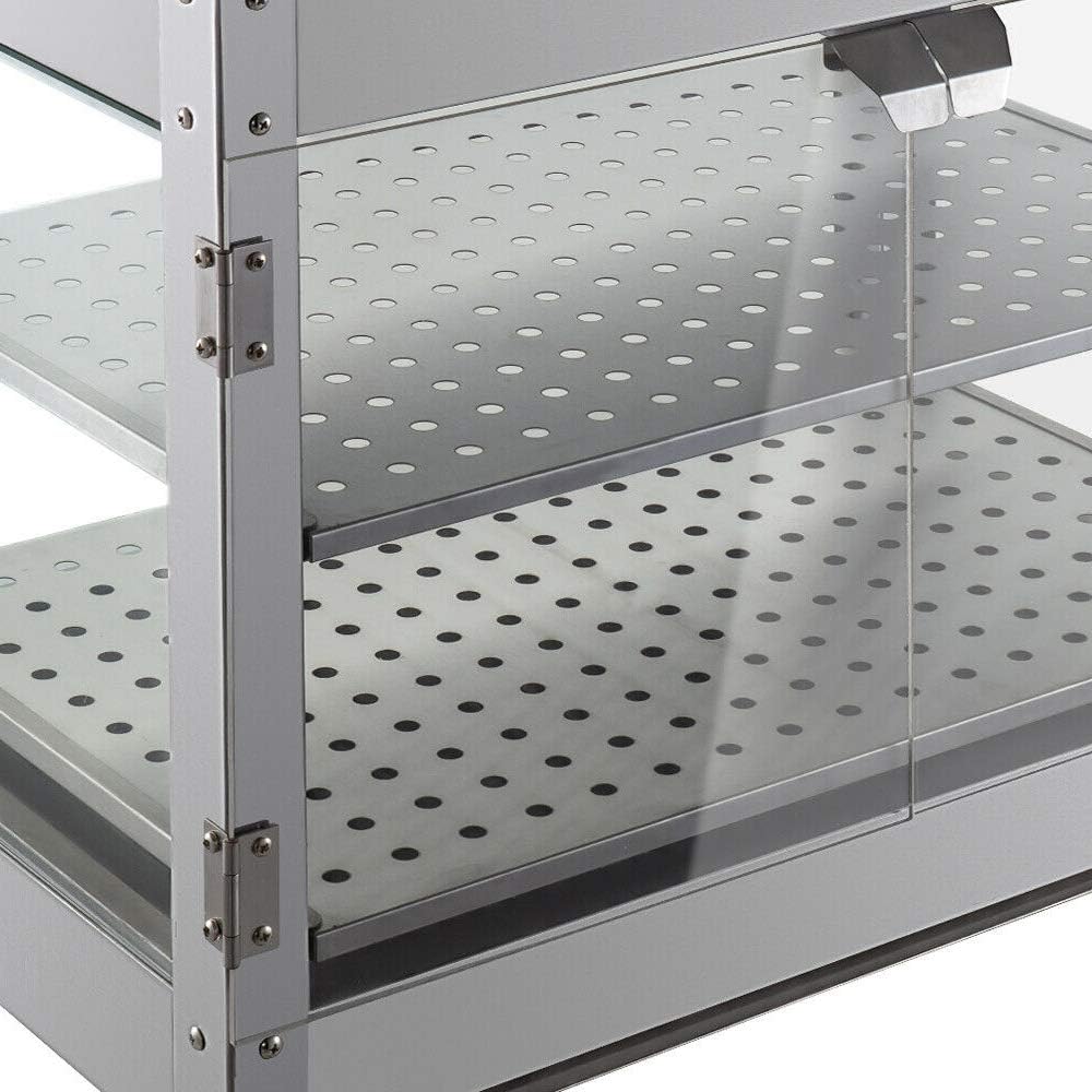 Catering Heisse Theke Warmhaltevitrine Wärmetheke Aufsatzvitrine mit Beleuchtung,800W 30-85 °C therm