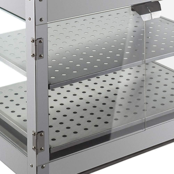 Catering Heisse Theke Warmhaltevitrine Wärmetheke Aufsatzvitrine mit Beleuchtung,800W 30-85 °C therm