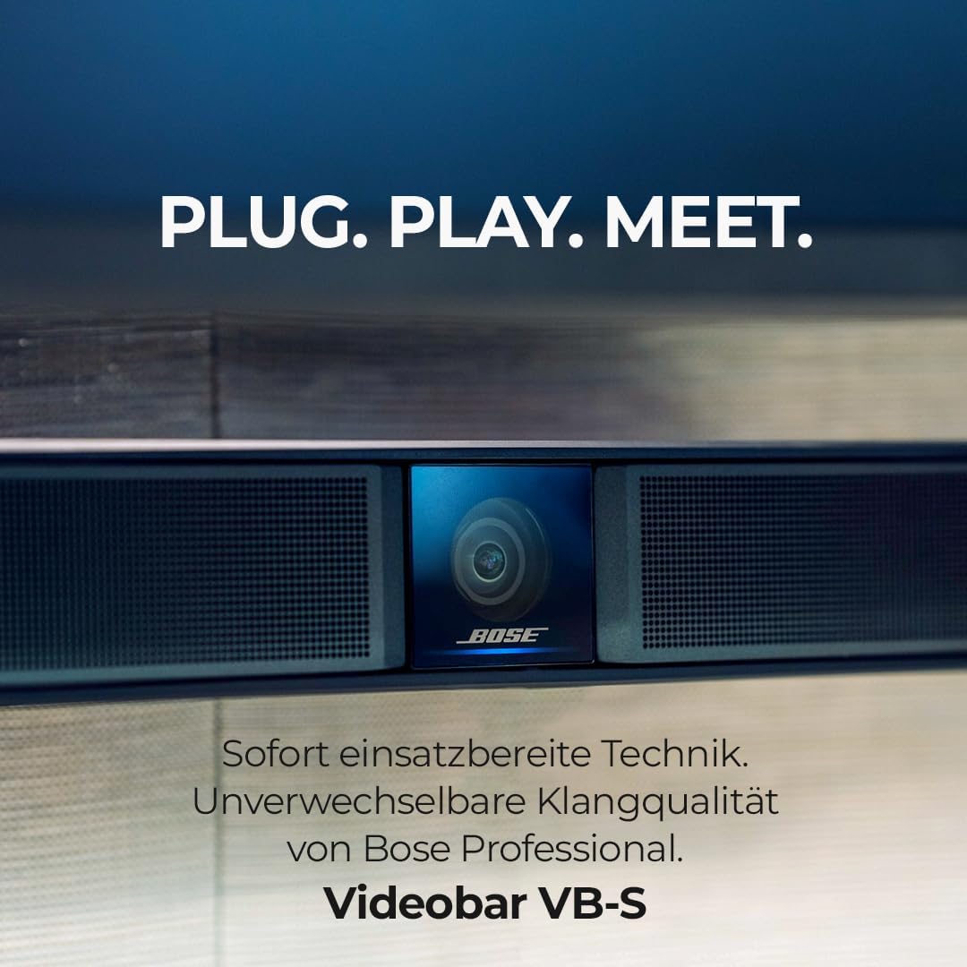 Bose Videobar VB-S All-in-One-USB-Videokonferenzlösung mit Charakteristische Bose Professional Audio