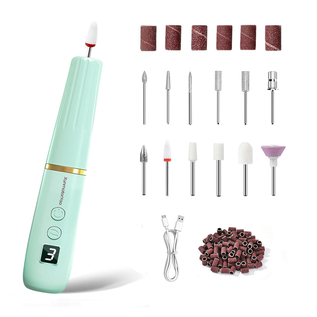 Kabellos Tragbar Nagelfräser Professional 12 in 1 Electric Nail Drill Machine USB Wiederaufladbare E