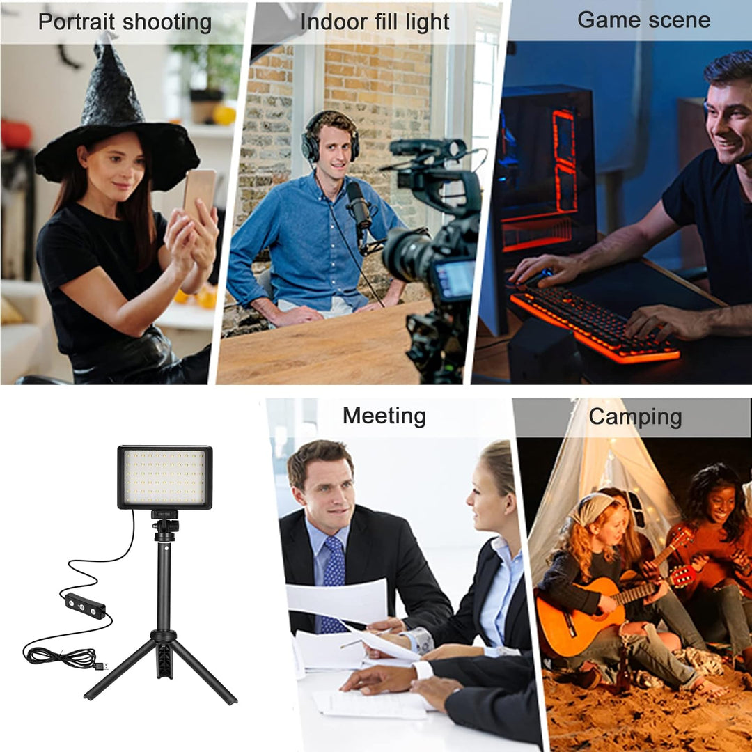 Ci-Fotto LED Video Licht 2-Pack die Fotografie, Dimmbare 5600K USB LED-Videoleuchte Ministativ und F