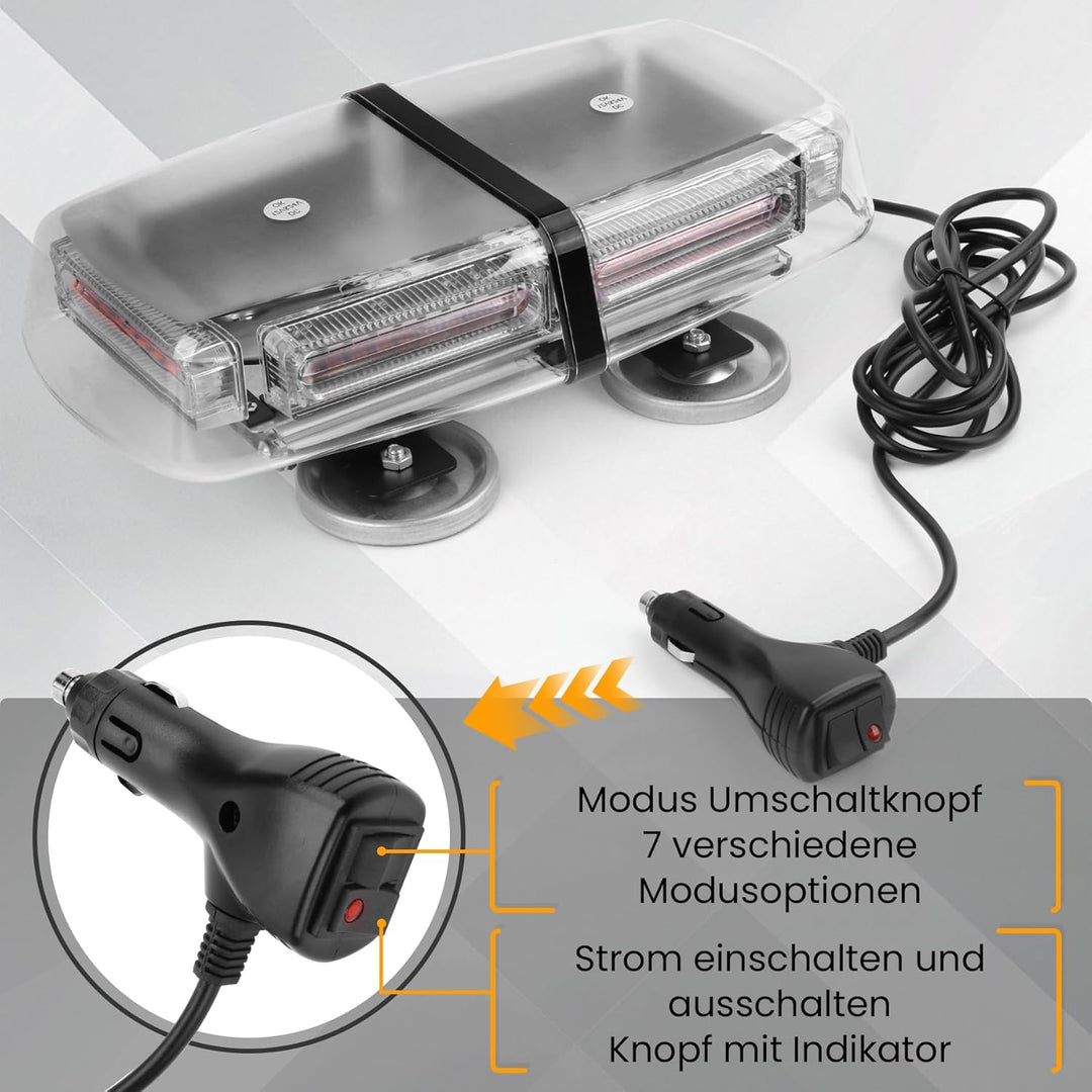 ROUTEKING 54 LED Warnleuchte - 12/24V Rundumkennleuchte Warnlicht Warnblinkleuchte Blitzlicht Auto L