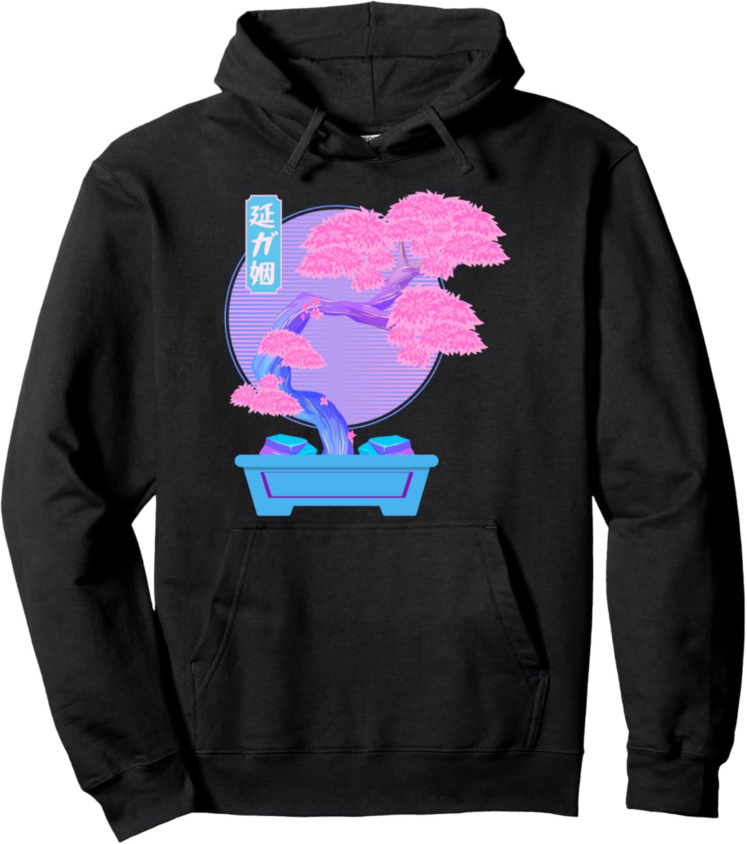 Bonsaibaum Outrun Vaporwave Synthwave Streetwear Pullover Hoodie