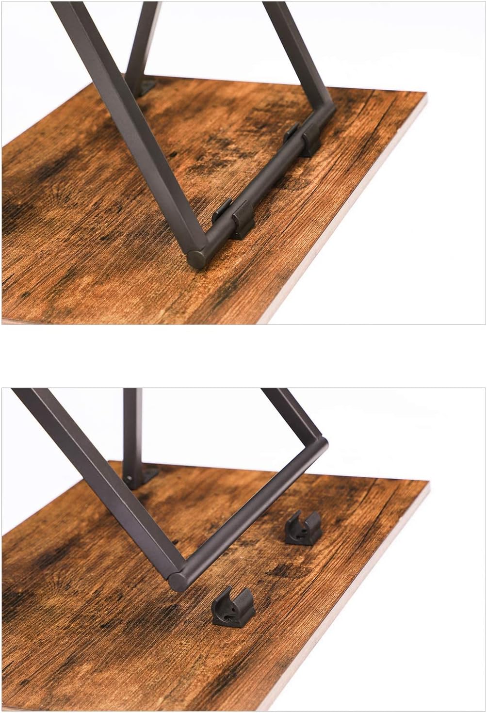HOOBRO Beistelltisch, Klappbar Tablett Tisch, Sofatisch, TV Tray im Industriestil, Einfach Montierba