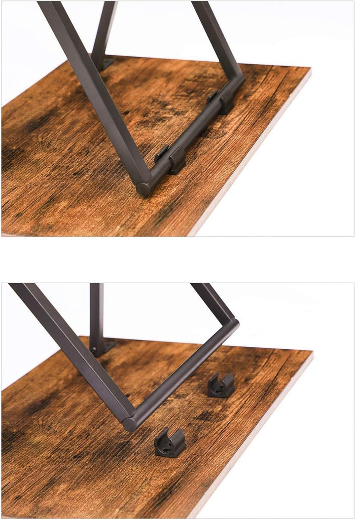 HOOBRO Beistelltisch, Klappbar Tablett Tisch, Sofatisch, TV Tray im Industriestil, Einfach Montierba