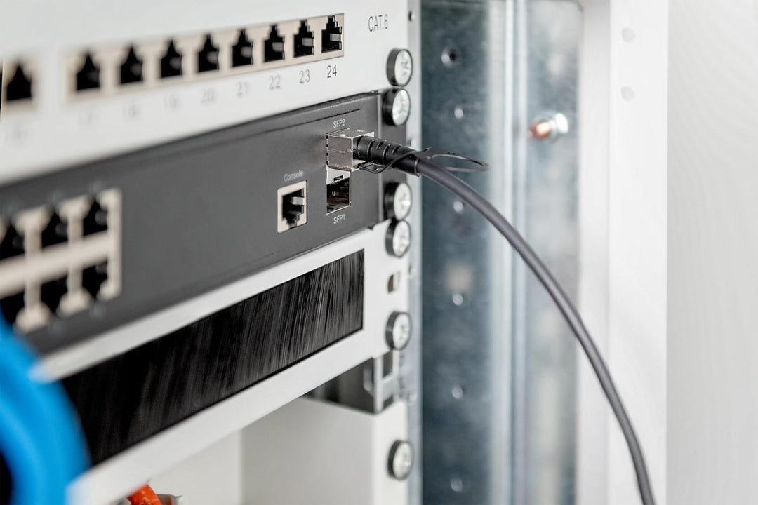 DIGITUS Twinax DAC Netzwerkkabel, SFP+, 10 m, bis 10.52 Gbit/s, AWG 30, für Diverse Marken, Schwarz