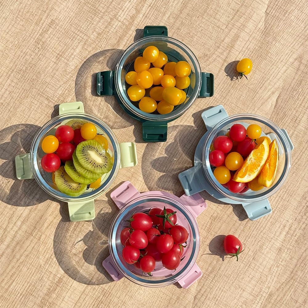 Glasschalen Mit Deckel, 520ML Suppen Behälter, Meal Prep Gläser, Glasdose Mit Deckel, Glas Vorratsdo
