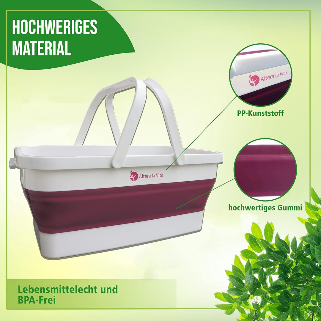 Camping-Einkaufskorb Picknick Korb Spülbecken faltbar, klappbar 15 Liter wasserdicht platzsparend fü