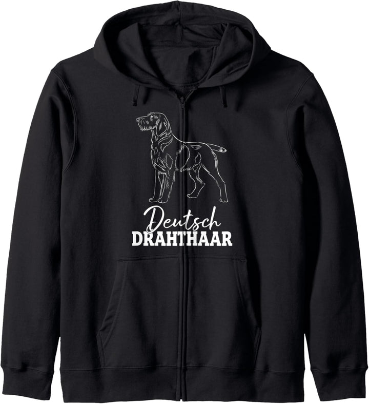 Deutsch Drahthaar Jagdhund Hunderasse Jäger Geschenk Kapuzenjacke
