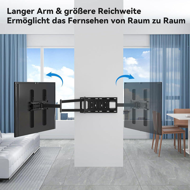 FORGING MOUNT TV Wandhalterung mit Langem Gelenkarm 650mm für 26-65 Zoll Flach & Curved Fernseher, S