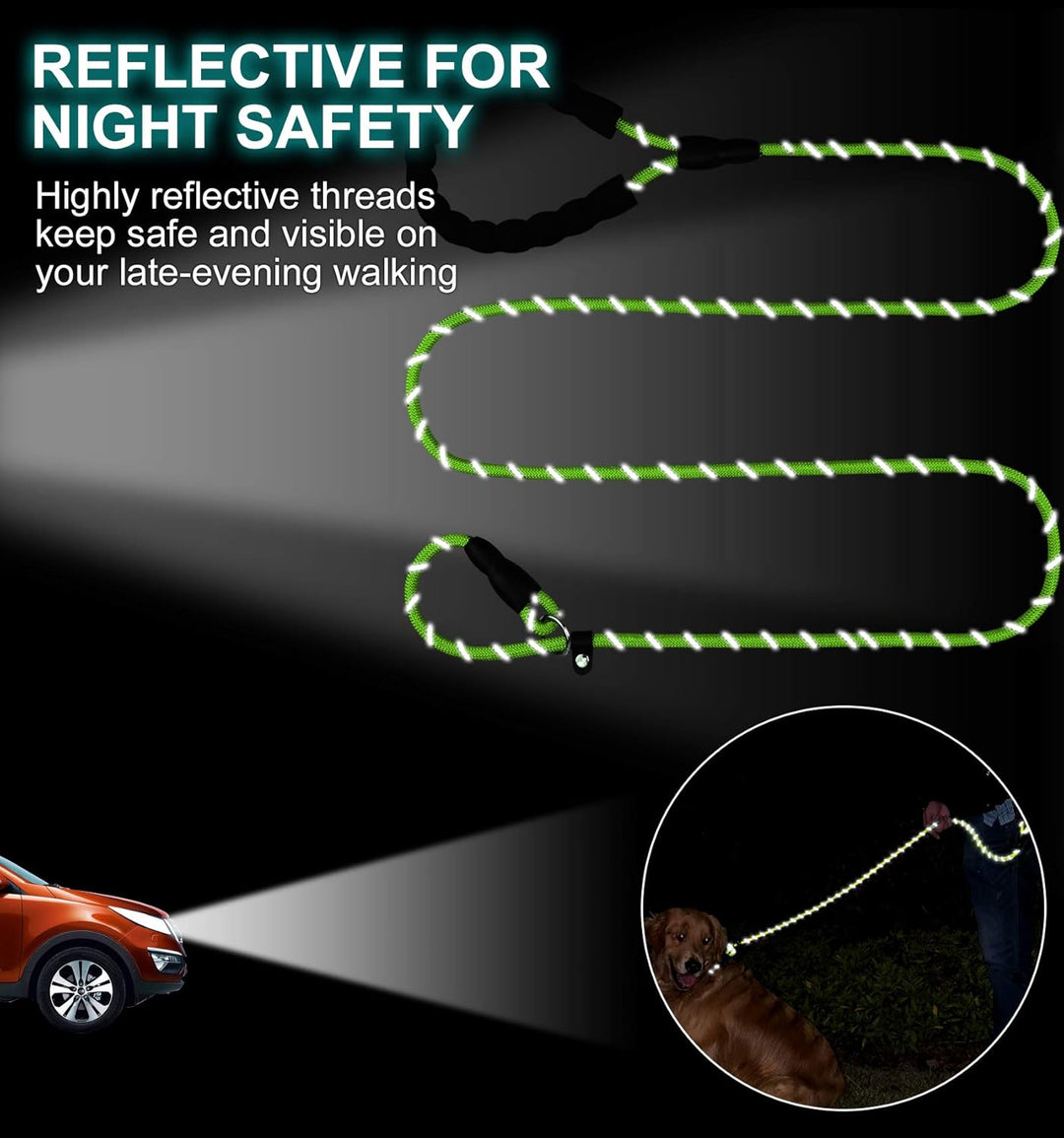 TagME Retrieverleine mit Zugstopp,Reflektierende Seilleine 185 cm Moxonleine,Weicher gepolsterter Gr