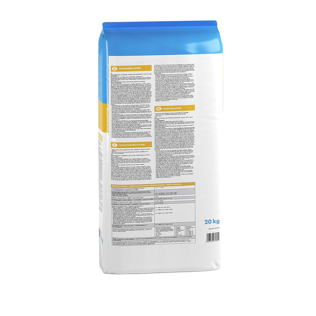 Knauf Flexkleber eXtra, 20 kg, 90% staubreduzierter Dünnbettmörtel für sauberes Arbeiten, extra star