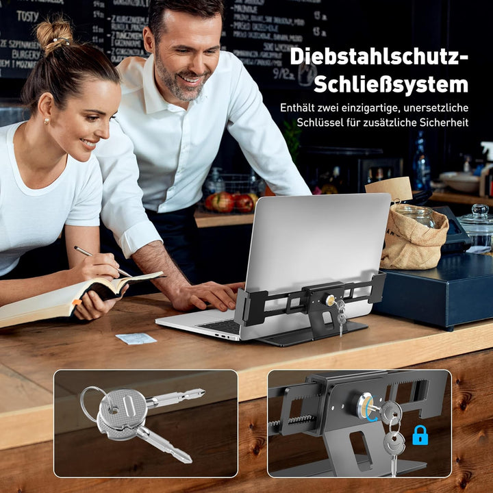 AboveTEK Laptop-Schliessstation, Aluminium-MacBook-Sicherheitsschloss mit sicherem Kupferzylinder, k