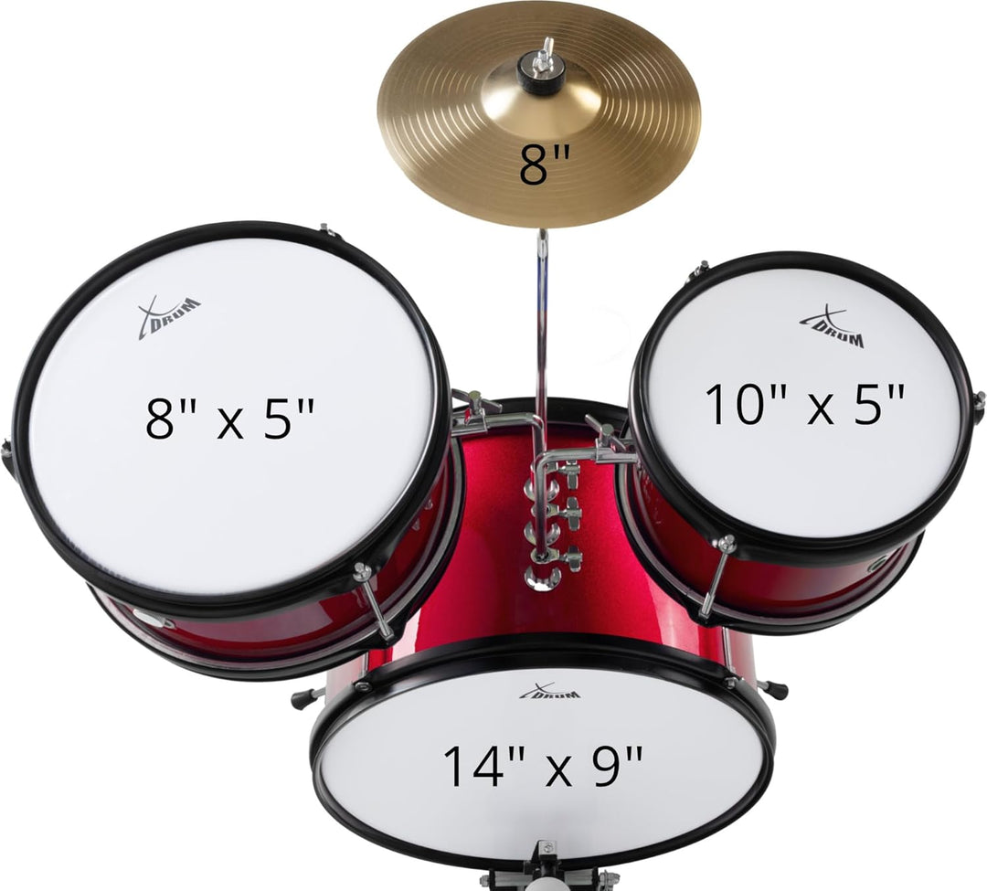 XDrum Junior KIDS Schlagzeug inkl. Schule - Kompaktes Kinderschlagzeug - Für Kinder im Alter von 3-5