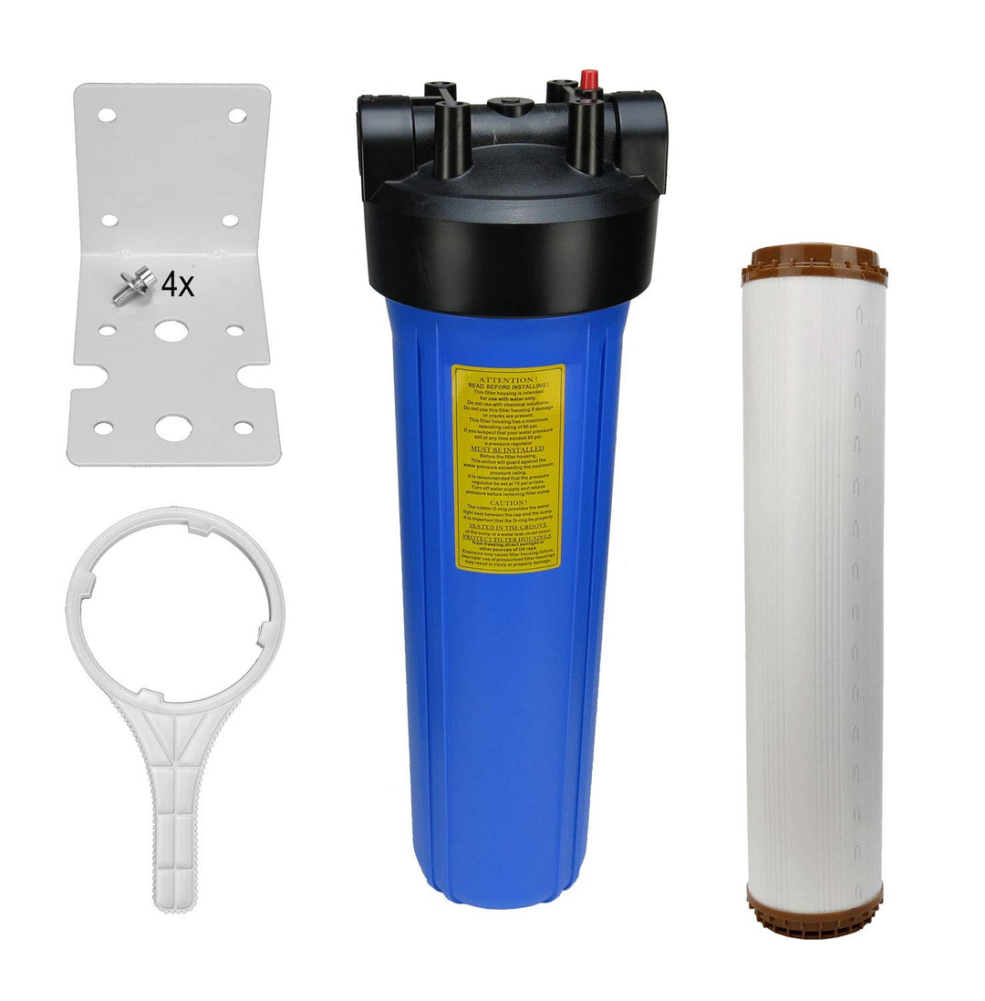 Hauswasserfilter Gehäuse 20" BigBlue mit Eisenfilter für Haus, Garten, Brunnen, Pool