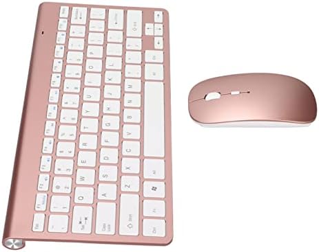 Kabellose Tastatur, Computertastatur mit UV-Beschichtung (Roségold), Roségold