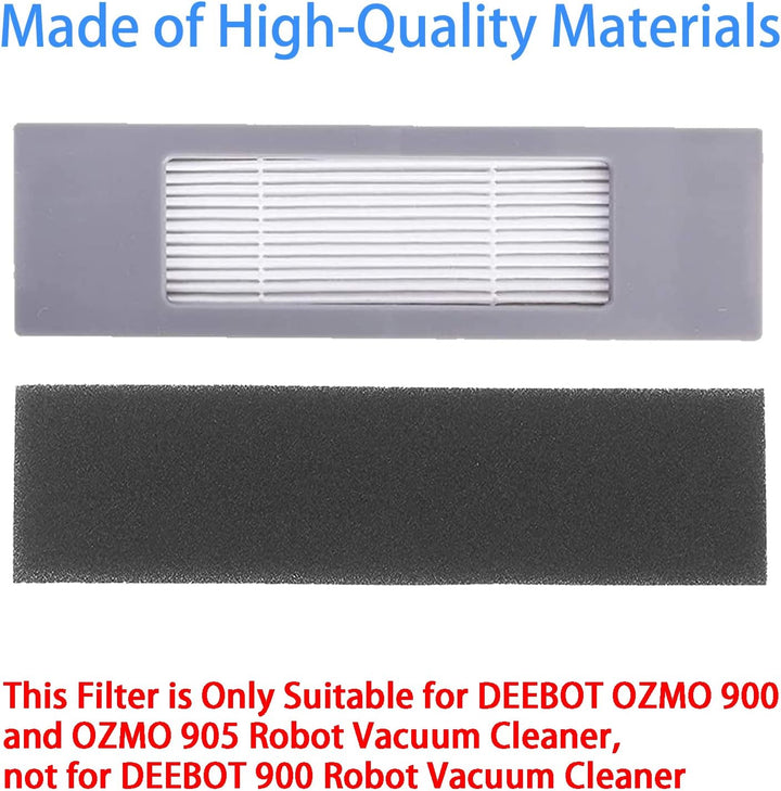 Filter Bürste Wischtuch Ersatzteile Zubehör Set für Ecovacs DEEBOT OZMO 900 OZMO 905 Staubsauger Rob