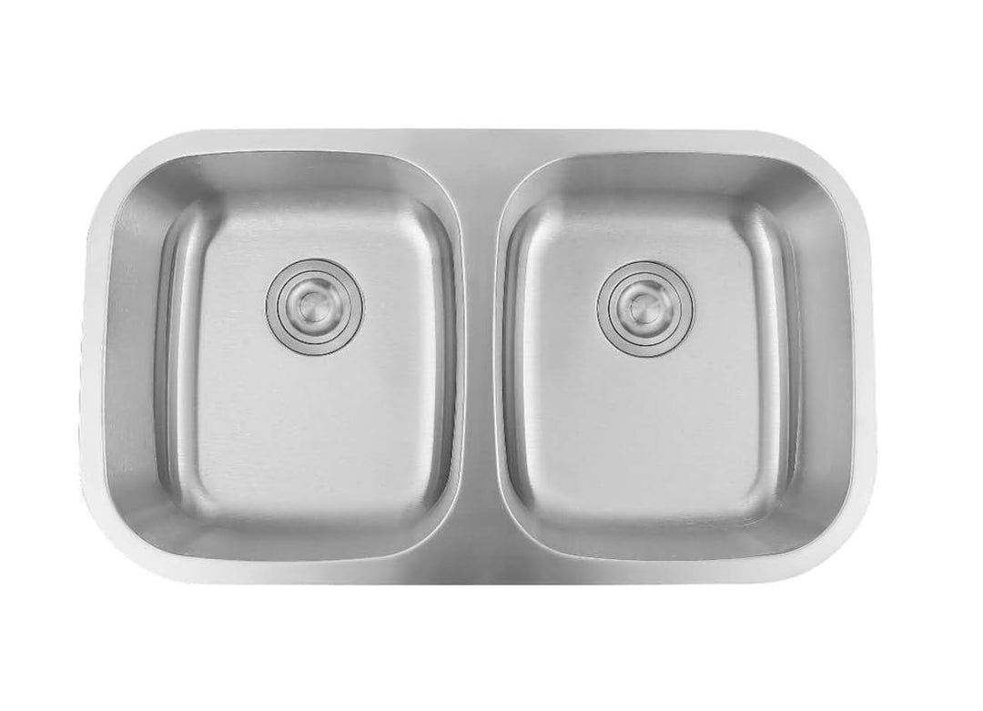Omeere 79,5x46 2Becken Einbauspüle Edelstahl 304 Materialdicke 1,0 mm Spülbecken Spüle Küchenspüle e