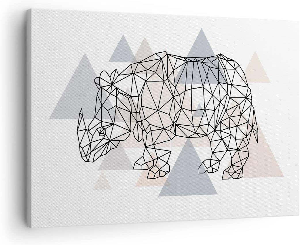 Bilder auf Leinwand Tier Abstraktion Leinwandbild mit Rahmen 70x50cm Wandbilder Dekoration Wohnzimme