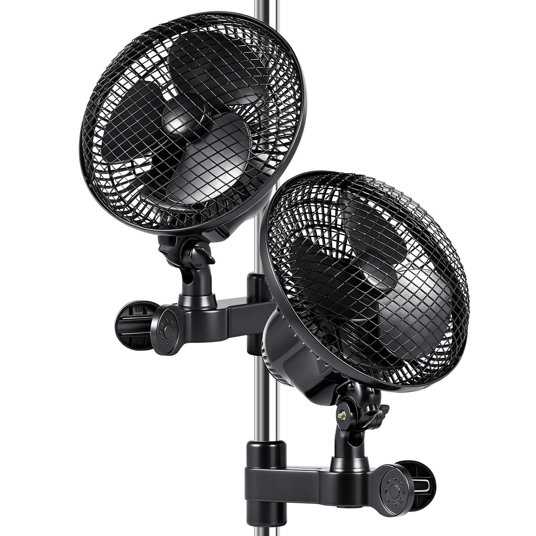 Grow Ventilator Oszillierender Clip Ventilator 6'' Mini Fan, Klemmbarer Grow Lüfter für Growzelt&Gro