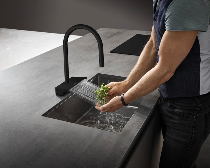 hansgrohe Küchenarmatur Aquno Select M81 (Wasserhahn Küche mit Abtropfsieb, 360° schwenkbar, auszieh