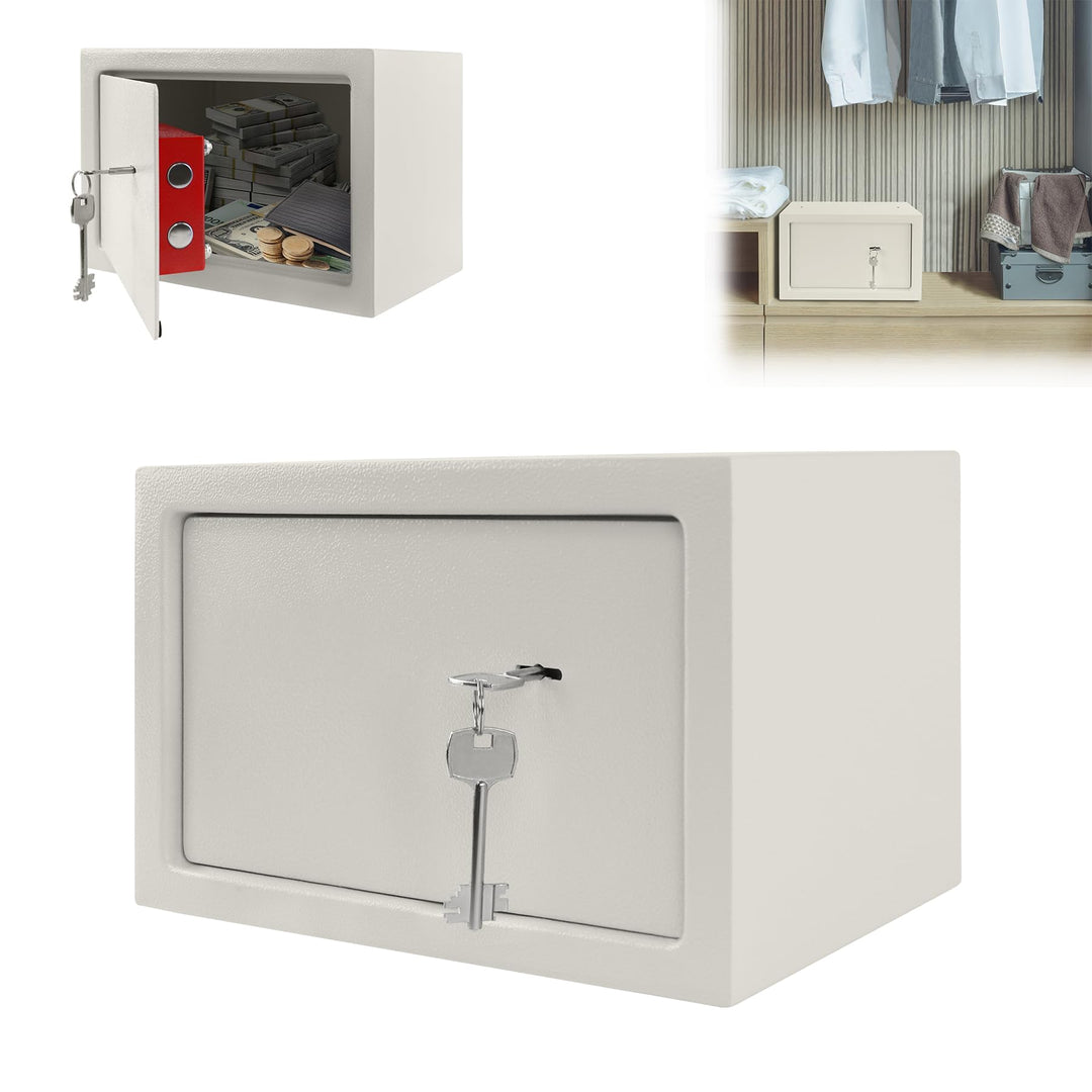 YARDIN Möbeltresor Doppelbartschloss, Tresor Safe mit 2 x Schlüssel, Safe Geldschrank Boden, Wandtre