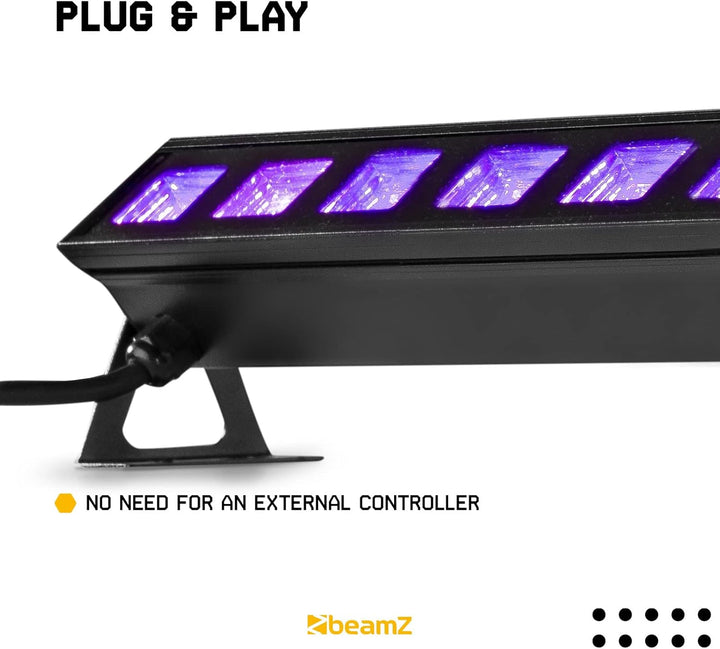 BeamZ BUV93 Schwarzlichtlampe, Schwarzlicht Lampe, UV Strahler, LED Schwarzlicht Party Bar mit hoher