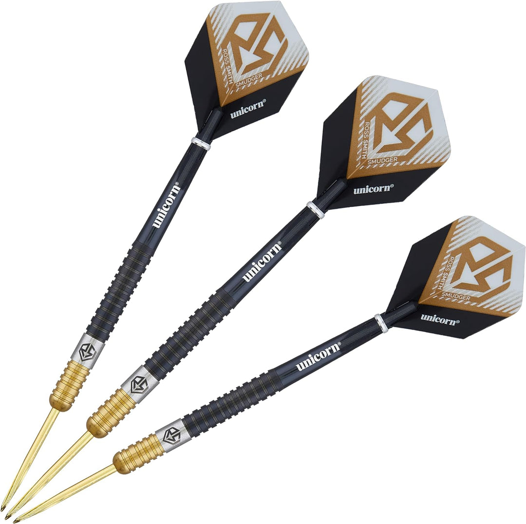 Unicorn Ross Smudger Smith Dartpfeile Set 20 g schwarz / gold, 20 g schwarz / gold